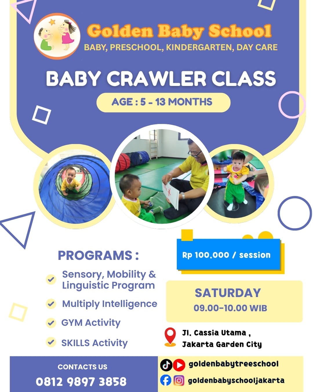 Baby crawler class in Golden baby school